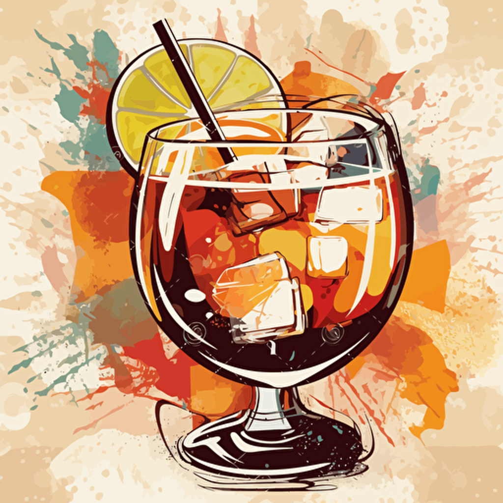 old fashioned cocktail,vector shapes, abstract paiting,vector,high detail
