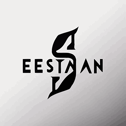 Letter "Esteban" logo, minimal, vector, simple, white background