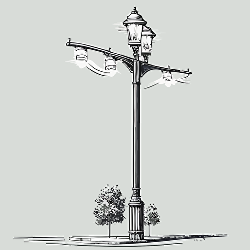 2d vector of street lighting pole