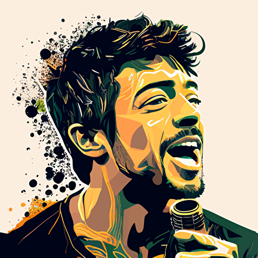 make a vector art of the brazilian singer and composer Belchior