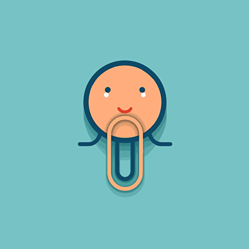 flat vector logo of clippy, confident, minimal, simplistic