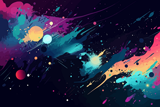 galaxy as graffiti art, vector art, flat colors, pastel colors, minimalistic,