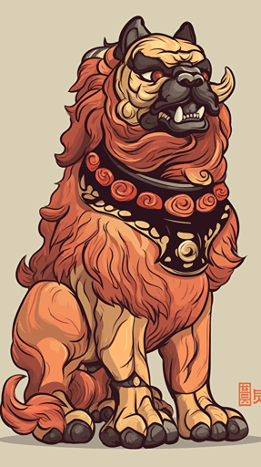 vector of a shisa guardian lion-dog