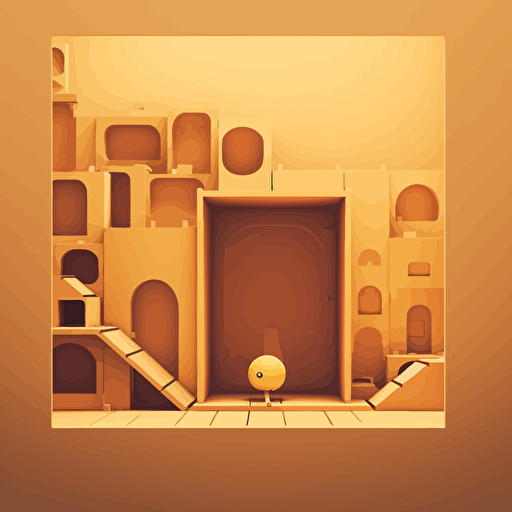 minimalistic vector art of an empty packman stage