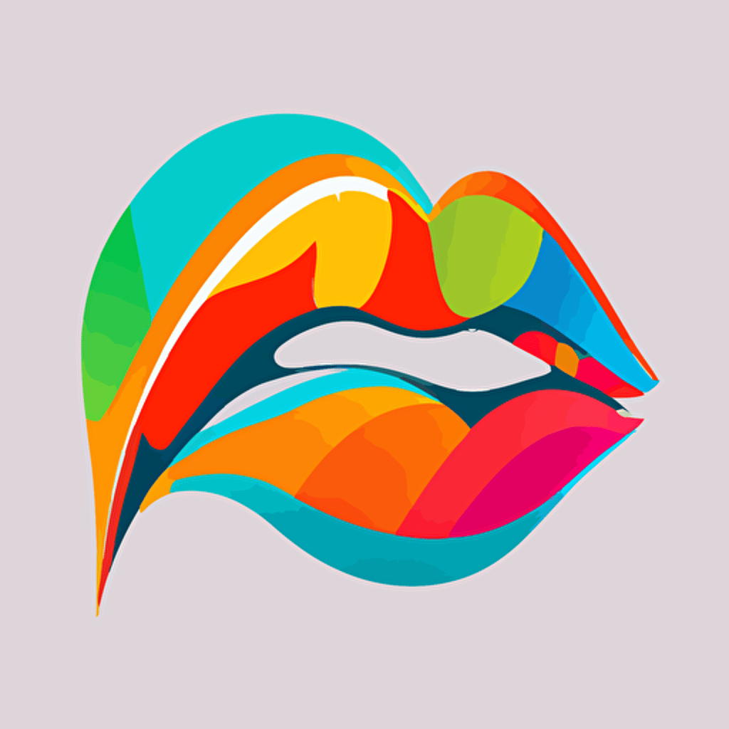 lip, colorful, simple, logo, vector