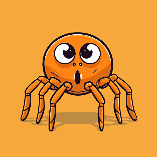 mascot logo of a friendly cartoon spider, simple vector, no shading.