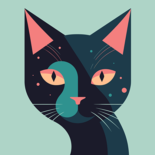 SVG, cat, minimalist, vector flat 2d