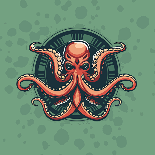 vector image of a military style logo of an octopus moving in the right direction