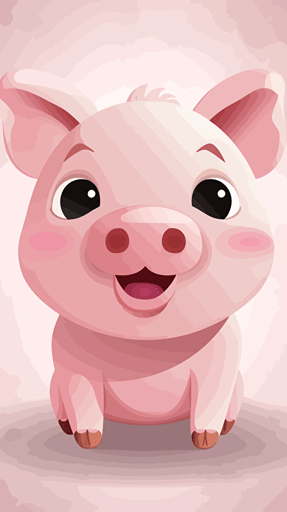 a poster of a happy pig, vector,