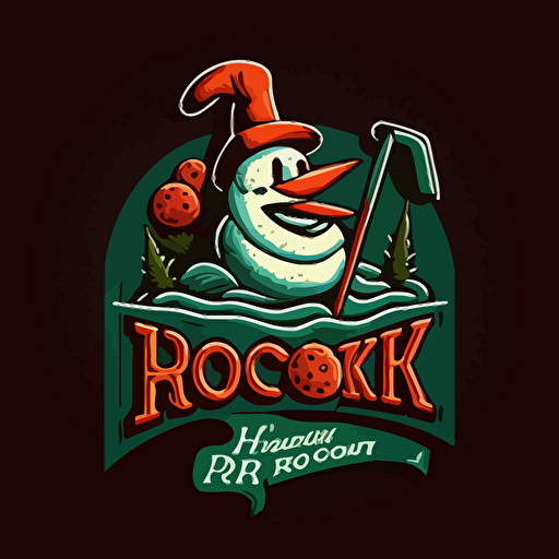 vector logo, golf team named hook'r, slice'r, putt, and snowmen
