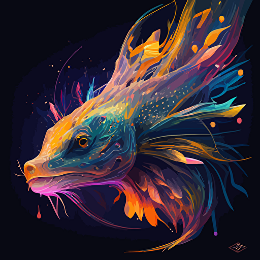 axolotl alebrije:: style art sketch:: color vibrant:: vector art logo