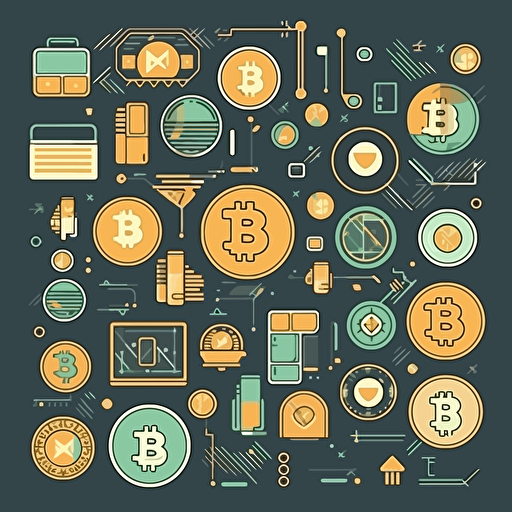 Money, cryptocurrency in vector style