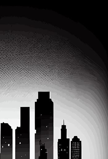 black & white skyline vector of Texas, abstract, minimal,