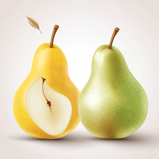 white and yellow pears, vector style