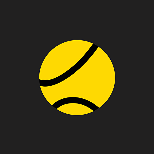 Simple vector logo, ball yellow black