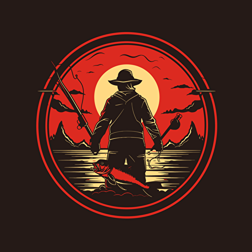 fishing logo for a black gospel group in montana. red vector