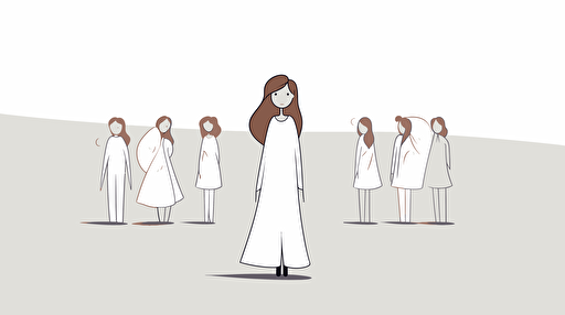 Cartoon vector art about being special, minimalistic, white