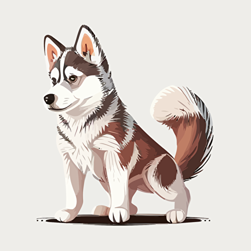 small husky cartoon vector style