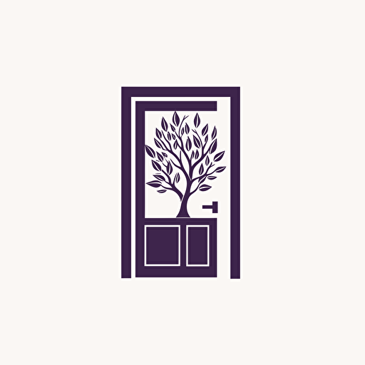 simple logo for Counselling Service, opening windows, violet, vector logo, flat design, white back ground, minimal, logo style