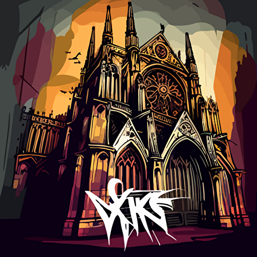 graffiti style cartoon york minster epic cool vectorstyled
