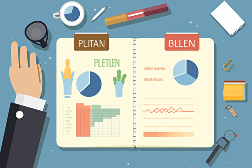 flat vector, buisiness plan