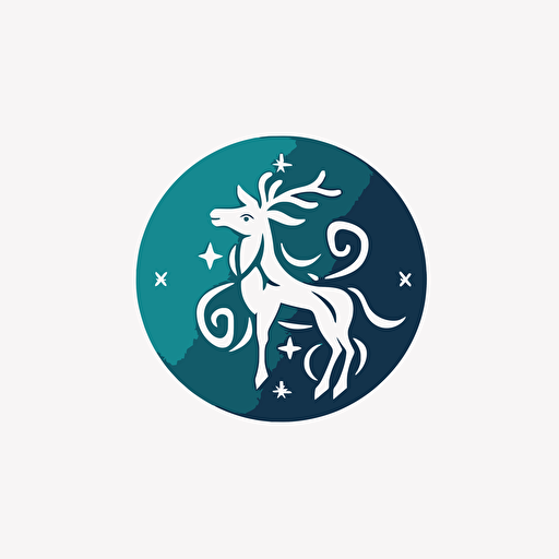 simple minimal vector logo for horoscope astrology reader, whie background