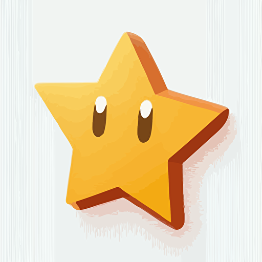 a 2d star, in the style of mario 64 star, minimalistic, simple, shooting star, vector , white background