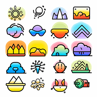 crisp and clean vector line, flat colors, smooth gradients, black contour outline, vivid colors, HDR, 16K, in the style of die