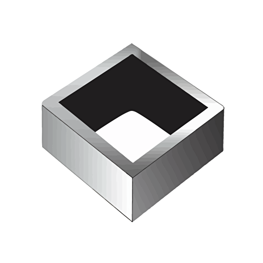 Simplified flat art vector image of square-shaped steel on white background 3