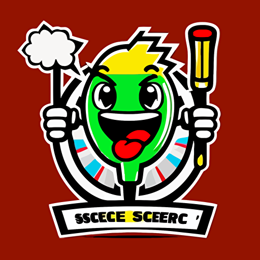 a mascot logo of a sicence experiment stick, simple, vector