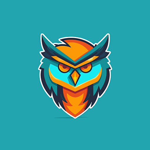 simple logo design of cute happy owl, flat 2d, esport, vector, company logo, macdonalds sing style, graffiti style, Lacoste sign style @Young126