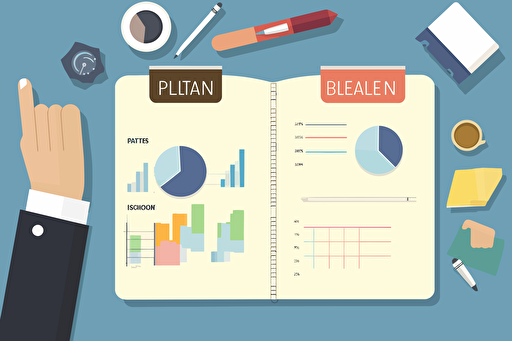 flat vector, buisiness plan