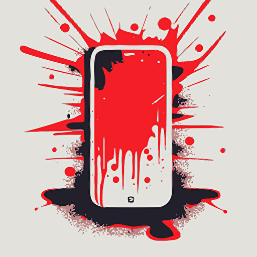 vector, minimalistic style, mobilephone, artwork, 3 red points