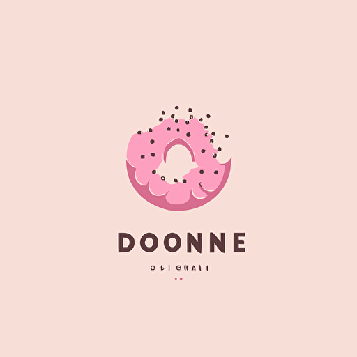 Vector minimalist modern logo concept of donuts with pink elements without any text