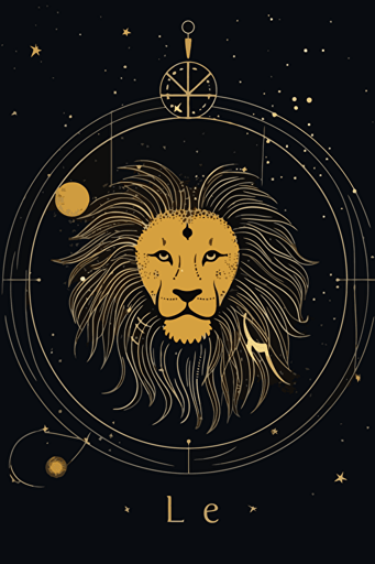 minimalist trendy art of Leo Zodiac sign, vector
