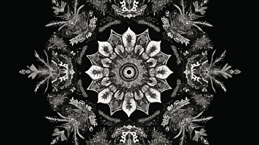 christmas vector black white mandala