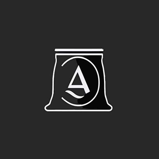 a logo, a platinum bag of coins, the bag has the letter A on it, simple, minimalistic, flat, vector