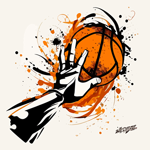 pass with 2 hands, basketball, vector, white background