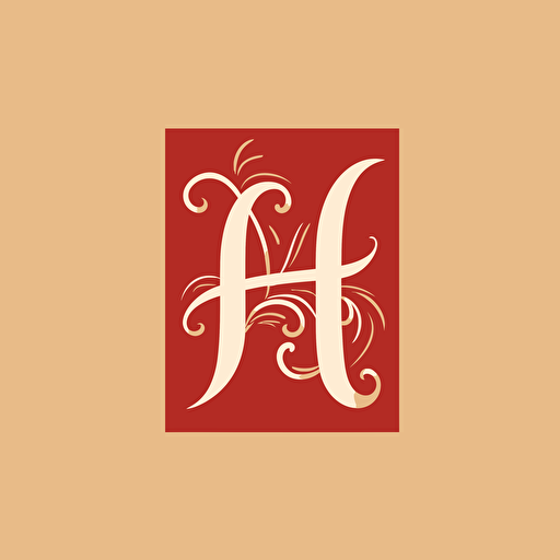A lettermark of letter H, logo, serif font, vector, simple