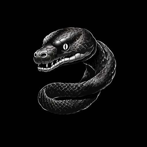 vector illustration of black snake, logo, hd