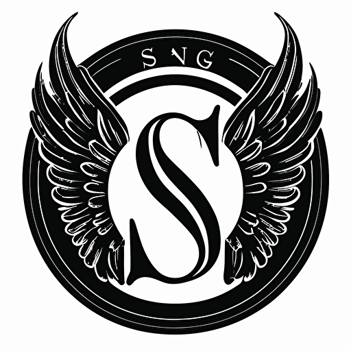 a record label logo using the letter S. an angel halo is located above the S. The logo needs to be super simple. It needs vector contour