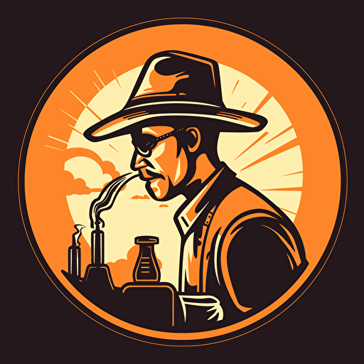 A simple vector logo design for a western welding company inspired by Saul Bass