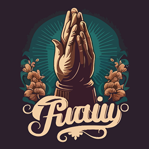 Create a vector illustration of praying hands expressing gratitude.