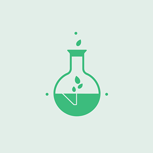 a minimalistic flat vector logo for a chemistry lab with a sustainability approach