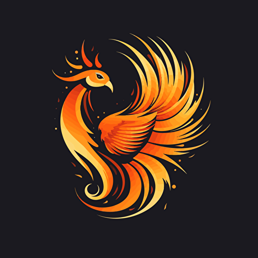 simple vector symmetrical phoenix bird logo