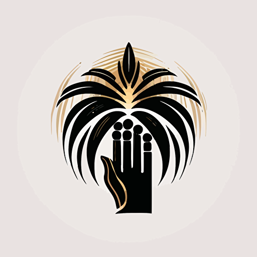 the palm logo, minimalistic, icon, vector, hands