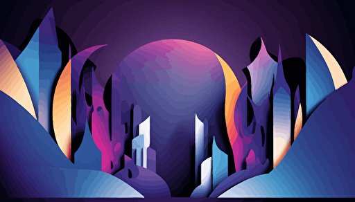 stage visuals vector of sharp abstract purple and blue gradient shapes