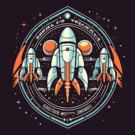 Space program insignia, vector illustration, futuristic logo