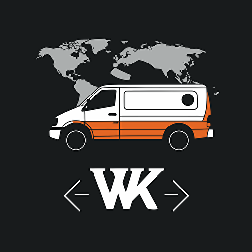 logistics and tech company logo named "WRK" , vector logo, modern