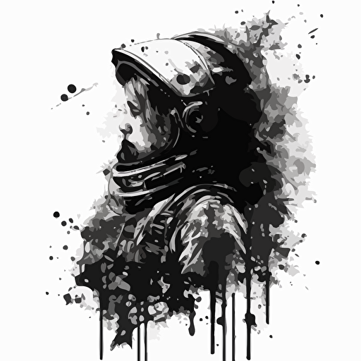 etheral black grunge astronaut, vector logo, high resolution ar 3:2